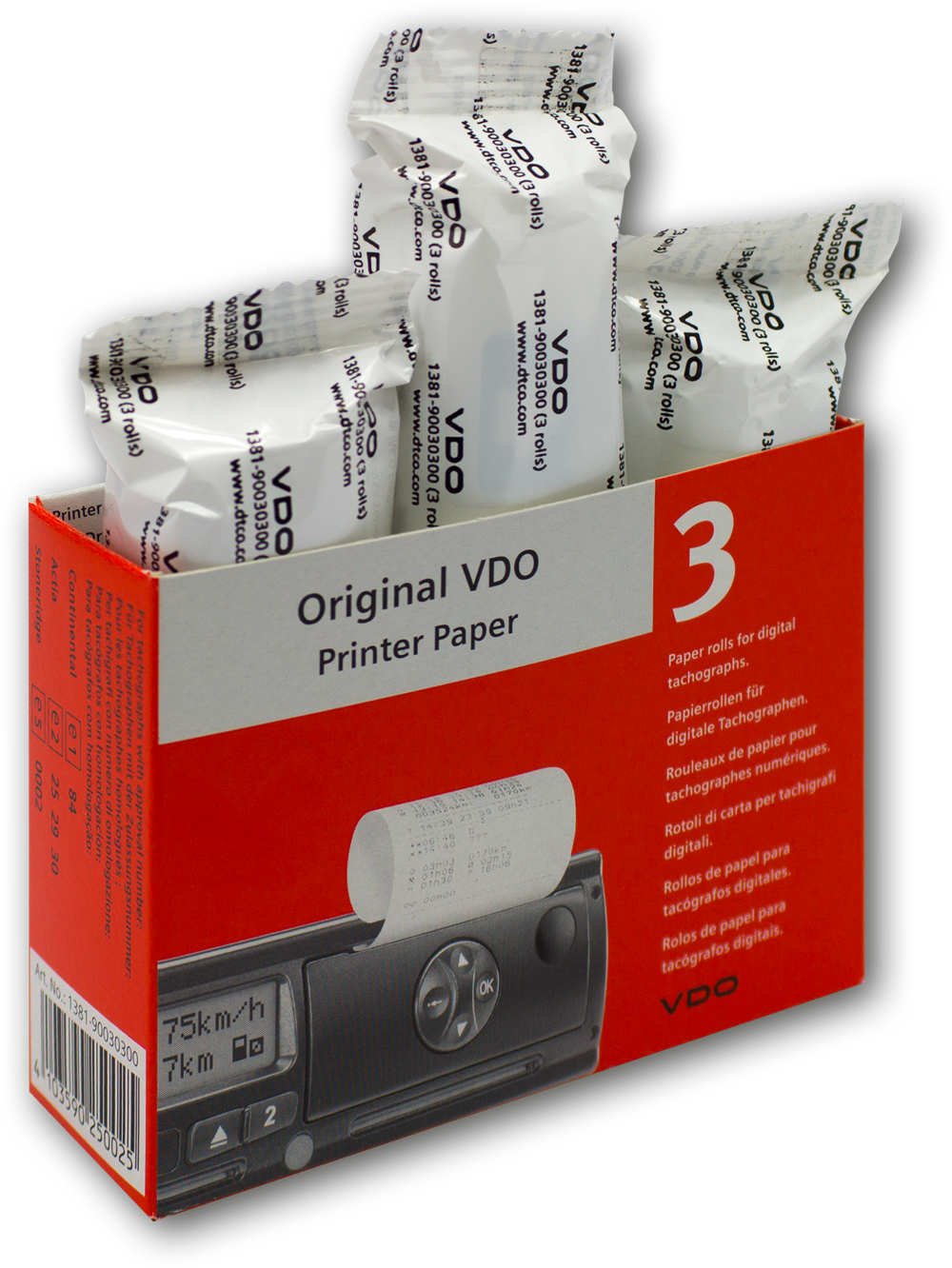 VDO Druckerpapier für Digitale Tachographen Druckerpapier für Tachographen - geöffnete Packung